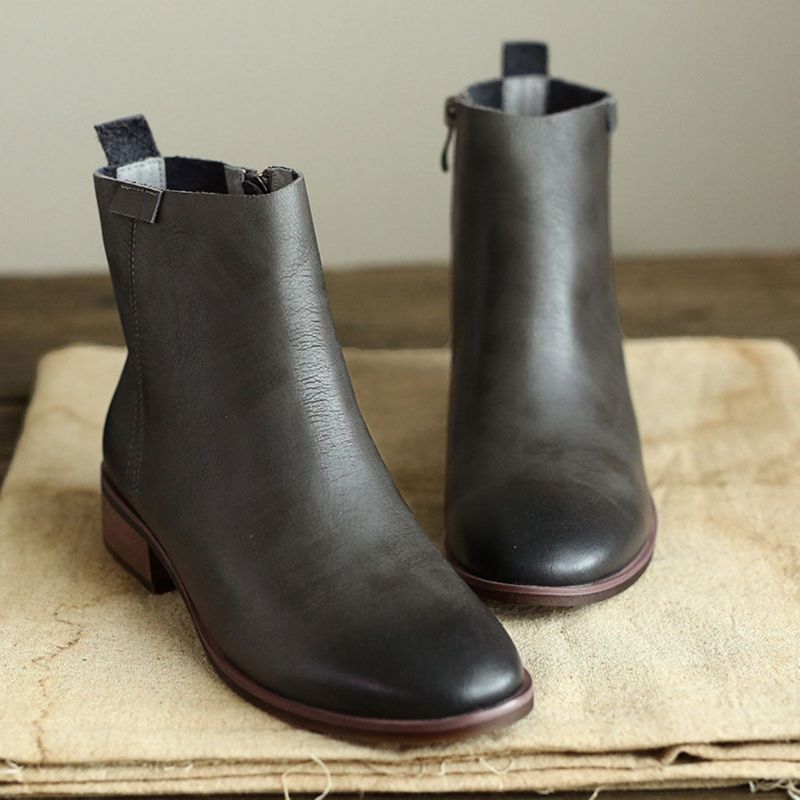 Bottines Chelsea En Cuir Littéraire Rétro Pour Femme | Chaussures Cadeaux