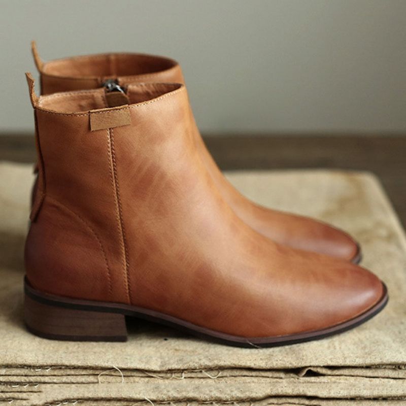 Bottines Chelsea En Cuir Littéraire Rétro Pour Femme | Chaussures Cadeaux