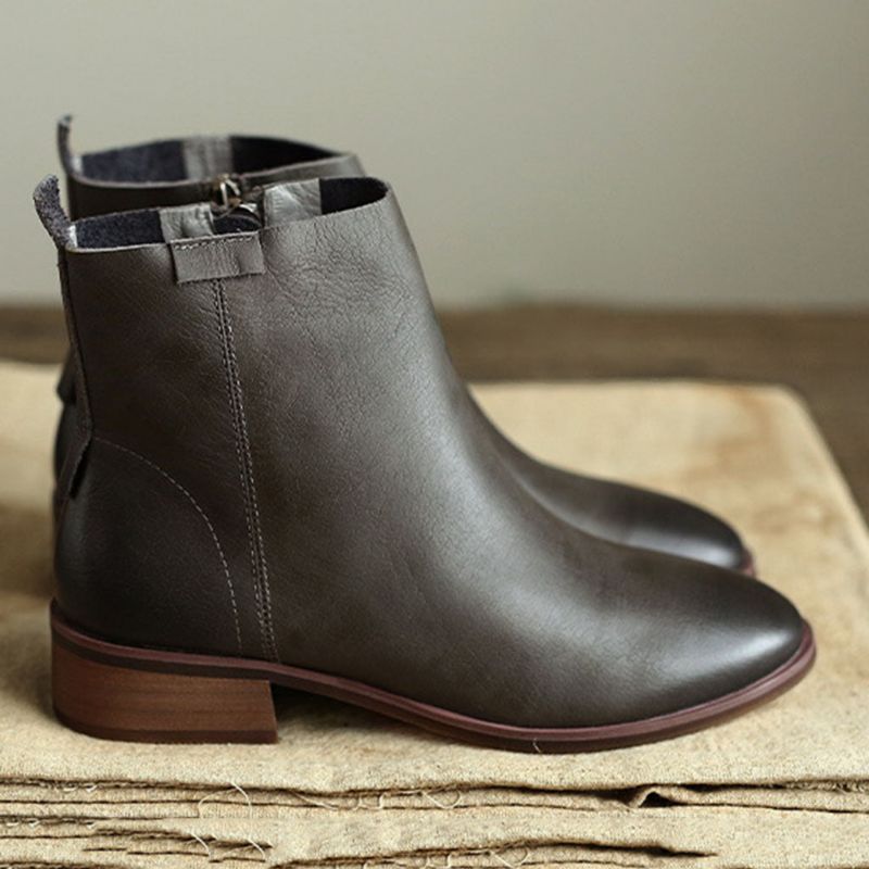 Bottines Chelsea En Cuir Littéraire Rétro Pour Femme | Chaussures Cadeaux