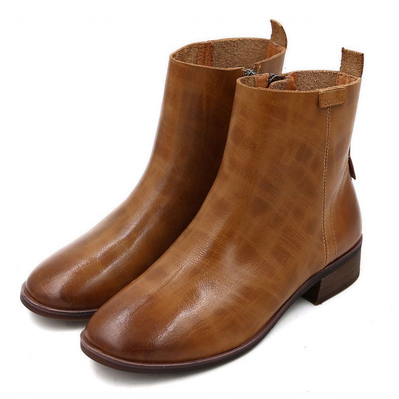 Bottines Chelsea En Cuir Littéraire Rétro Pour Femme | Chaussures Cadeaux