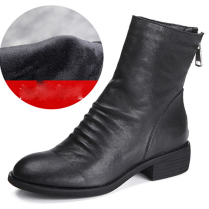 Bottines Chelsea En Peau De Mouton Rouge