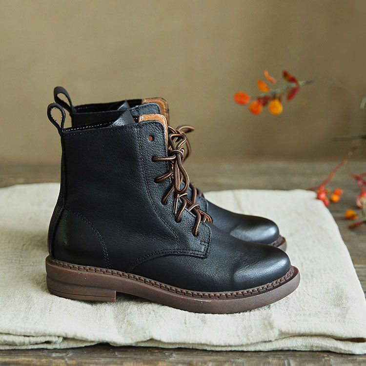 Bottines Courtes En Cuir Rétro Britannique | Chaussures Cadeaux