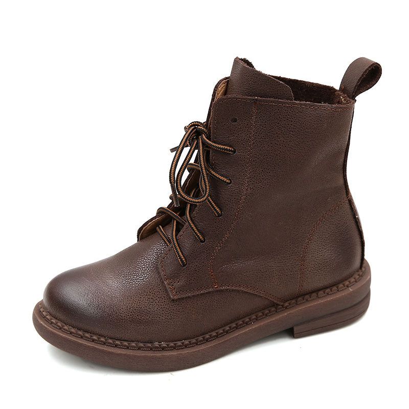 Bottines Courtes En Cuir Rétro Britannique | Chaussures Cadeaux