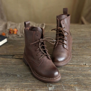 Bottines Courtes En Cuir Rétro Britannique | Chaussures Cadeaux