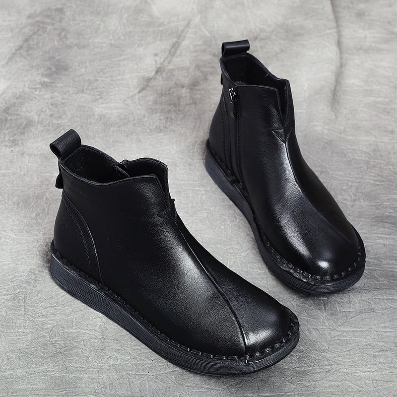 Bottines En Cuir Rétro Faites À La Main | Chaussures Cadeaux