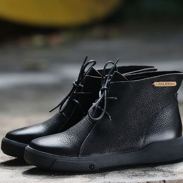 Bottines Décontractées En Cuir De Style Britannique | Chaussures Cadeaux 35-42