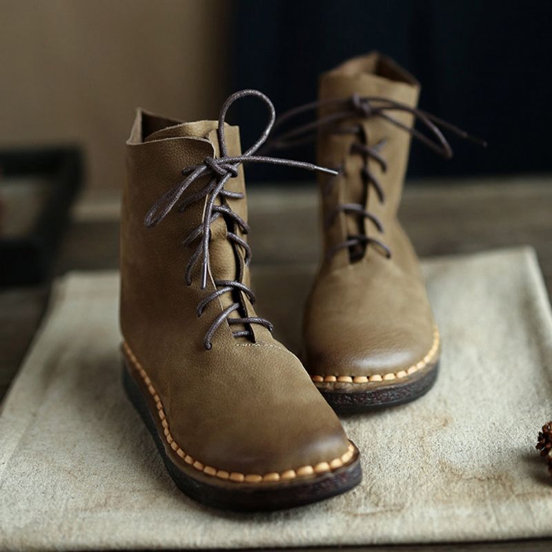 Bottines Pour Femmes En Cuir Rétro Faites À La Main Martin | Chaussures Cadeaux