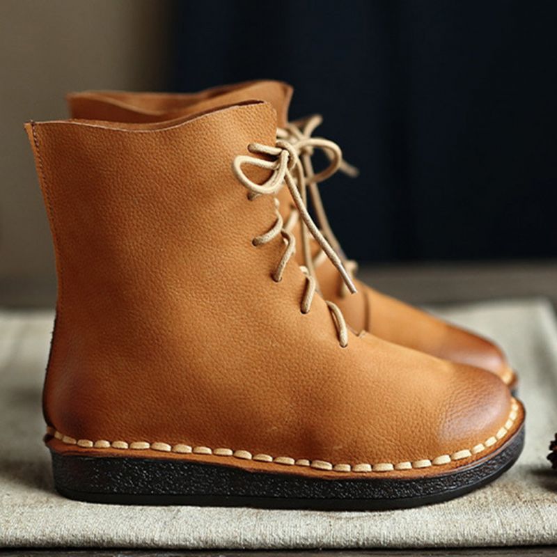 Bottines Pour Femmes En Cuir Rétro Faites À La Main Martin | Chaussures Cadeaux