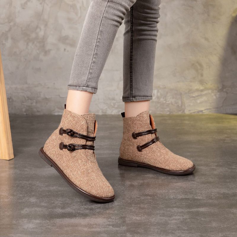 Bottines Pour Femmes Rétro En Coton Faites À La Main | Chaussures Cadeaux