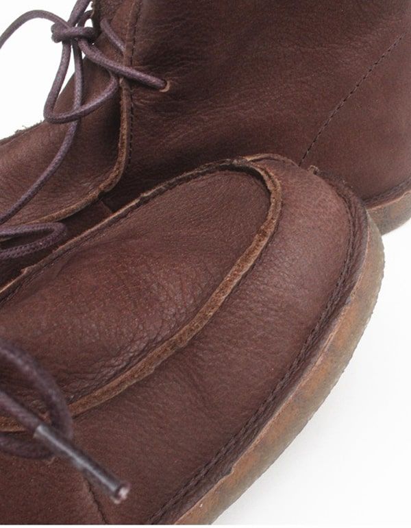 Bottines Rétro En Cuir De Vache En Cuir Véritable D'automne