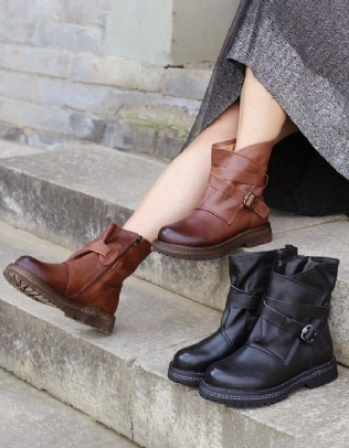 Boucle Bottes De Moto Pour Femmes À Semelles Épaisses