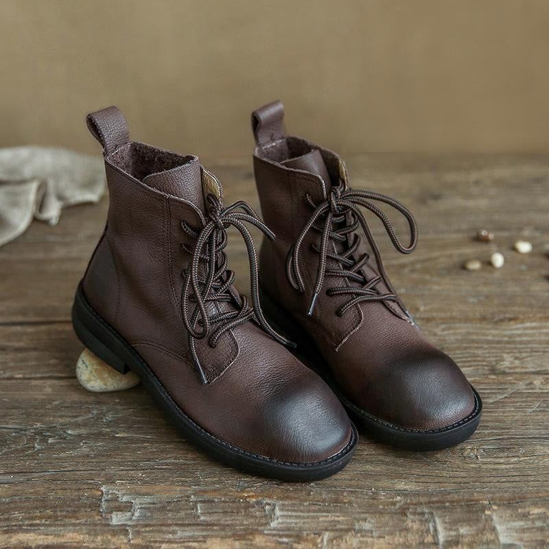 Chaussures Cadeaux Bottines En Cuir Faites À La Main Pour Femmes Autour De La Tête