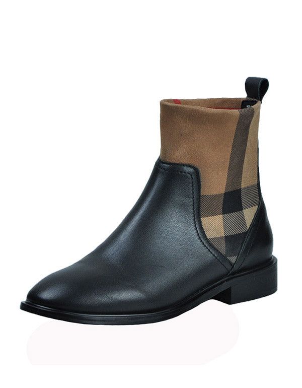 Chelsea Stitching Plaid Fashion Bottes Pour Femmes