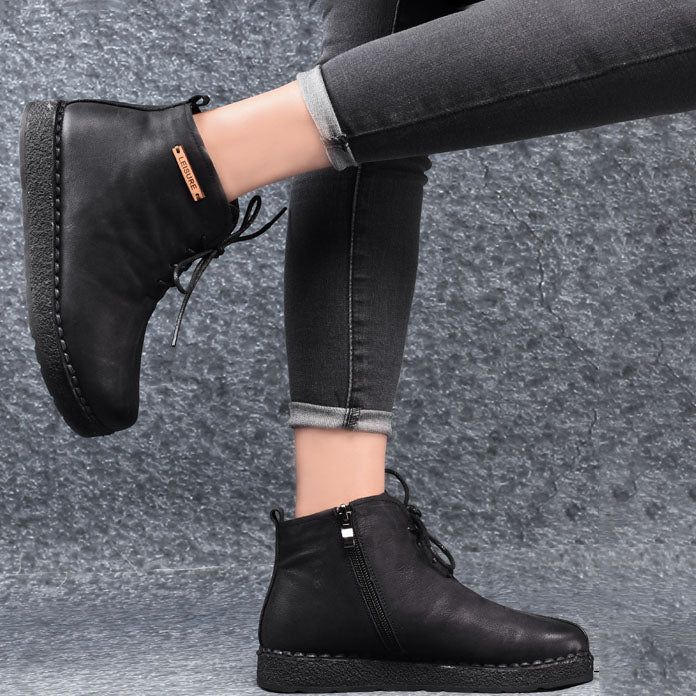 Nouvelles Bottes En Cuir Faites À La Main Rétro | Chaussures Cadeaux