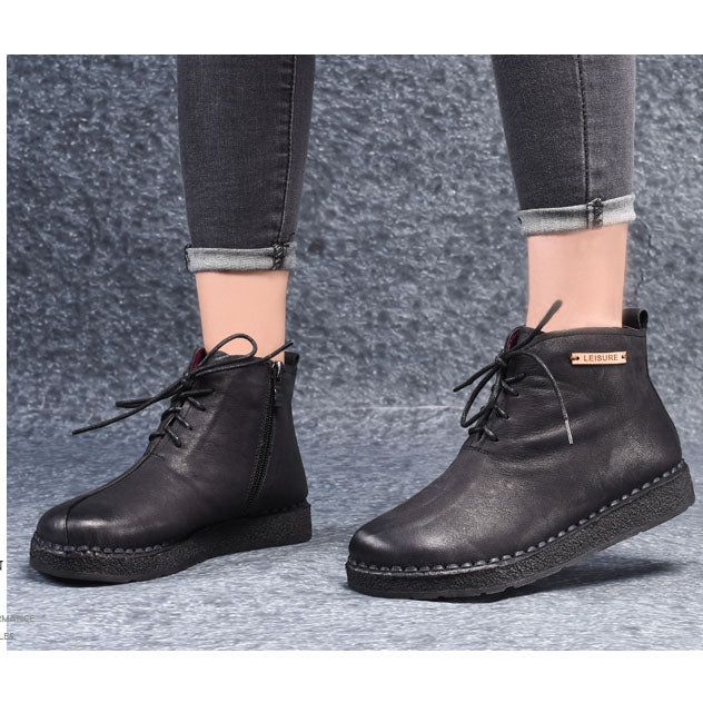 Nouvelles Bottes En Cuir Faites À La Main Rétro | Chaussures Cadeaux