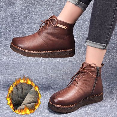 Nouvelles Bottes En Cuir Faites À La Main Rétro | Chaussures Cadeaux