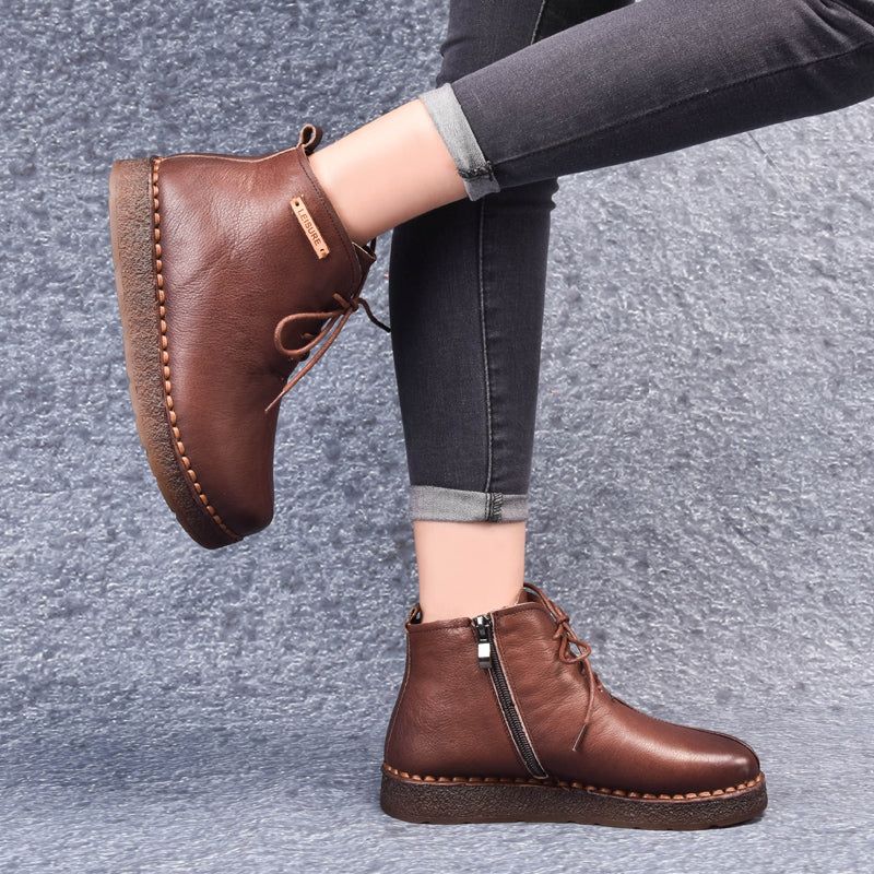 Nouvelles Bottes En Cuir Faites À La Main Rétro | Chaussures Cadeaux