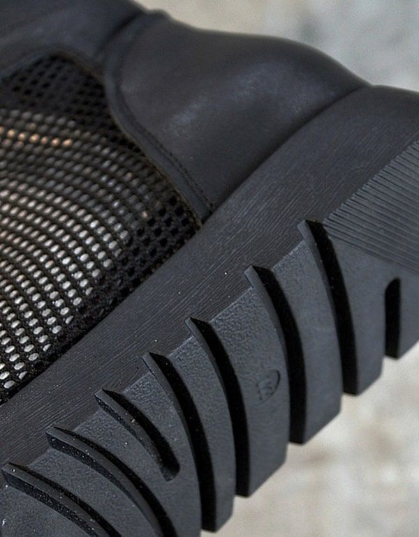 Nouvelles Bottes D'été Noires En Maille De Surélévation Intérieure