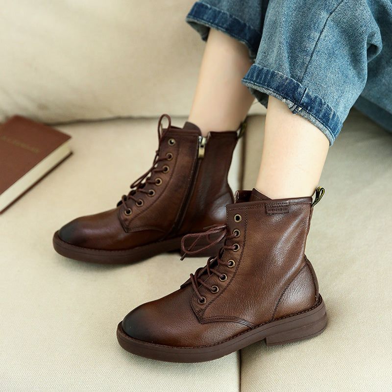 Retro Fashion Rub Color Martin Boots Confortable Automne | Chaussures Cadeaux