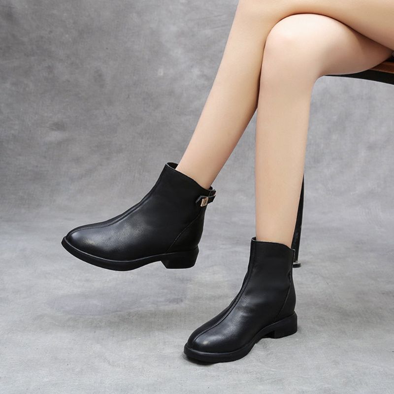 Automne Hiver Mode Cuir Talon Bas Martin Bottes Courtes Pour Femmes | Chaussures Cadeaux