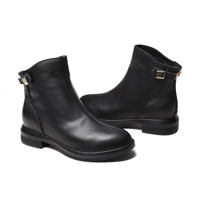 Automne Hiver Mode Cuir Talon Bas Martin Bottes Courtes Pour Femmes | Chaussures Cadeaux