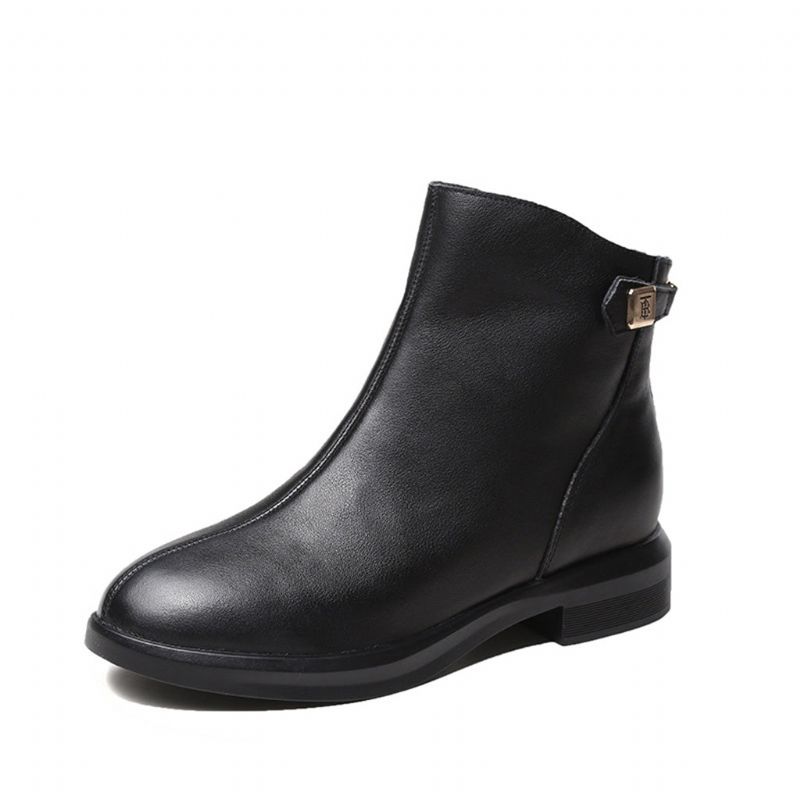 Automne Hiver Mode Cuir Talon Bas Martin Bottes Courtes Pour Femmes | Chaussures Cadeaux