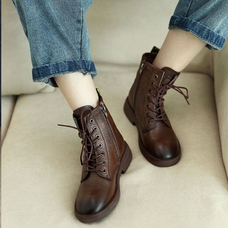 Retro Fashion Rub Color Martin Boots Confortable Automne | Chaussures Cadeaux