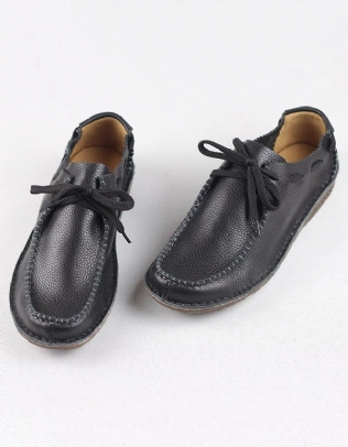 Mocassins Rétro En Cuir Souple Faits À La Main Pour Hommes