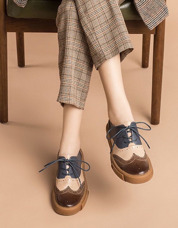 Chaussures Oxford Brock En Cuir Véritable Pour Femmes