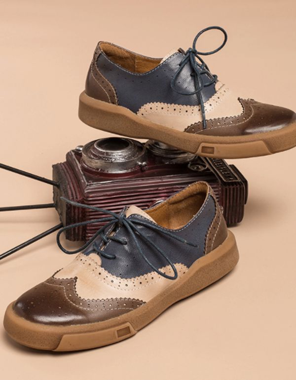 Chaussures Oxford Brock En Cuir Véritable Pour Femmes