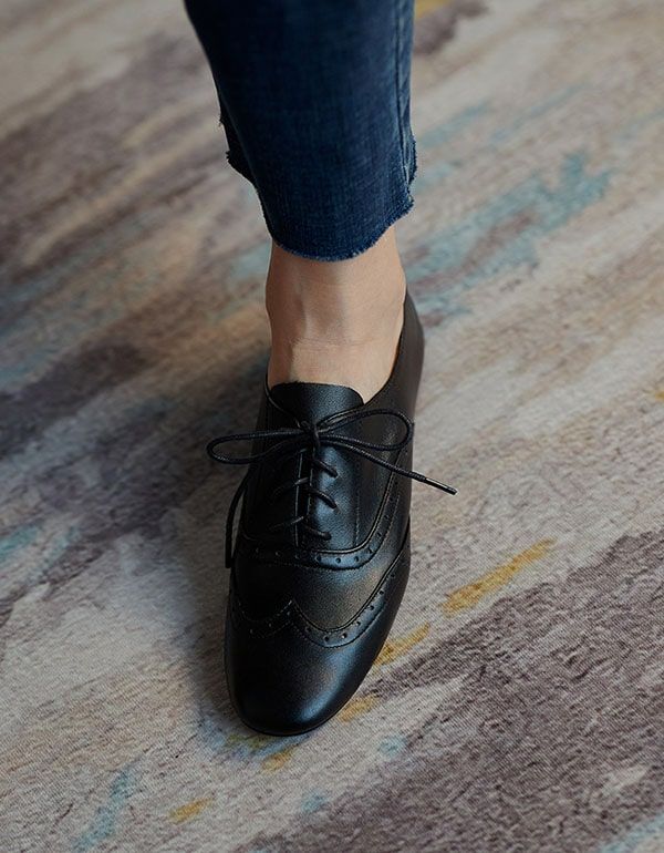 Chaussures Oxford En Cuir Souple De Style Britannique Pour Femmes