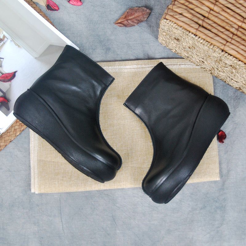 Bottes Courtes Rétro Compensées Pour Femmes | Chaussures Cadeaux