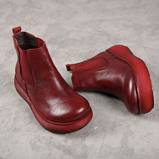 Bottines Pour Femmes Rouges D'automne | Chaussures Cadeaux