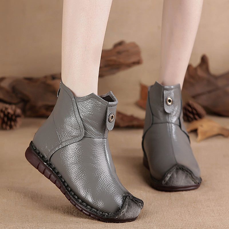 Bottes D'hiver Ethniques Faites À La Main Rétro En Peluche Douce Pour Femmes | Chaussures Cadeaux 35-42