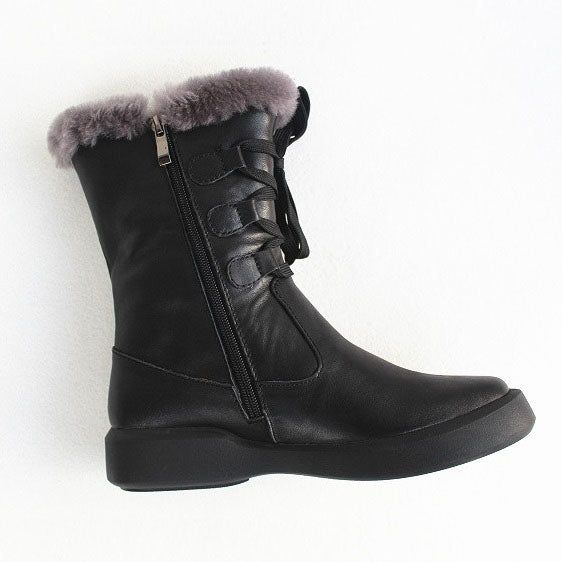 Bottes D'hiver Mi-longues En Cuir Pur | Chaussures Cadeaux | 35-41