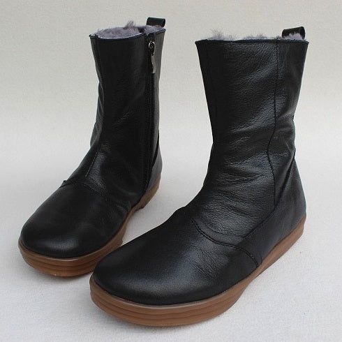 Bottes D'hiver Mi-longues En Cuir Velours | Chaussures Cadeaux | 35-41