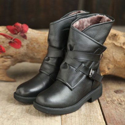 Bottes Longues À Boucle En Cuir Classiques D'origine | 34-43