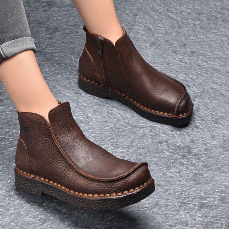 Bottes Rétro En Cuir Fait Main Femme 35-42 | Chaussures Cadeaux