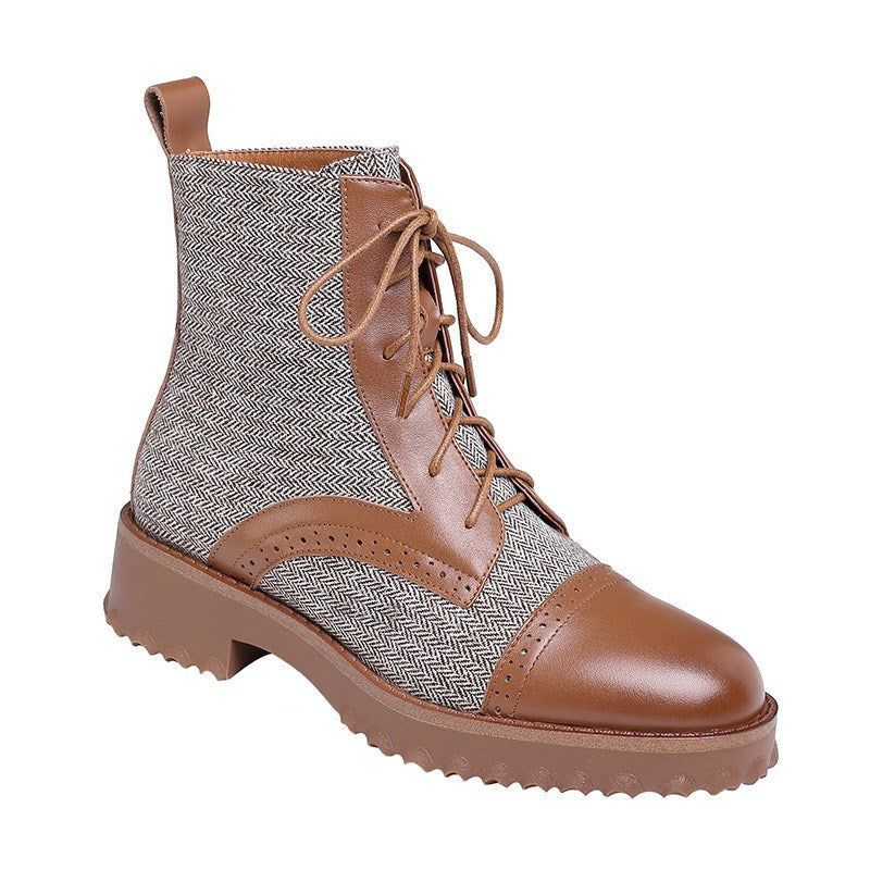 Cadeau Chaussures Automne Hiver Épais Mode Femmes Martin Bottes 35-42