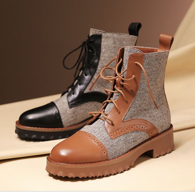 Cadeau Chaussures Automne Hiver Épais Mode Femmes Martin Bottes 35-42