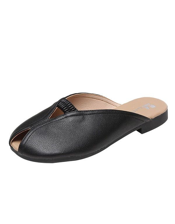 Pantoufles D'été En Cuir Grande Taille 41-43