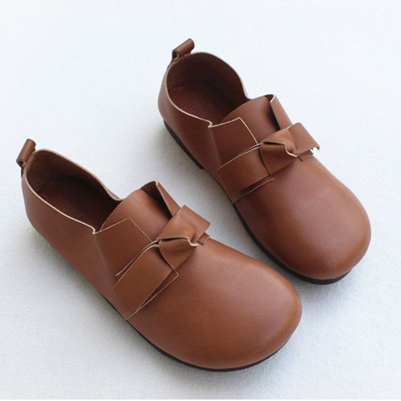 Spring Leather Bowknot Cute Flats 35-41