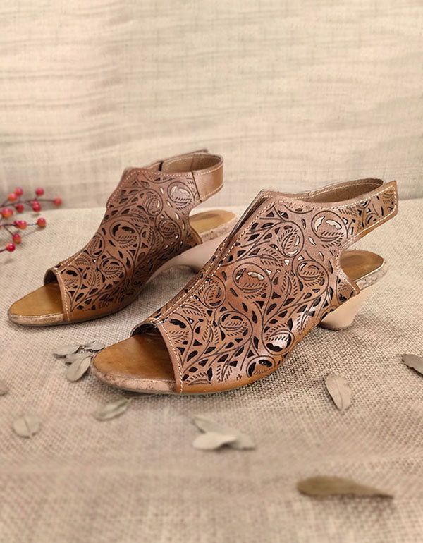 Summer Camel Retro Ethnic Shoes Talons Pointus 36-42