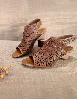 Summer Camel Retro Ethnic Shoes Talons Pointus 36-42