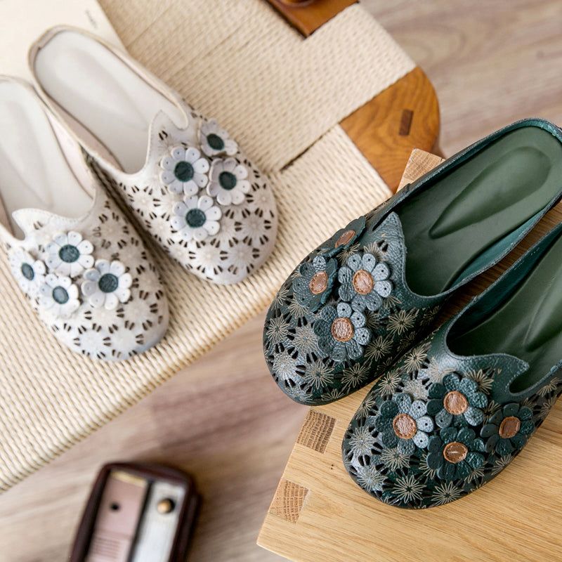 Summer Vintage Flowers Pantoufles Confortables 35-41