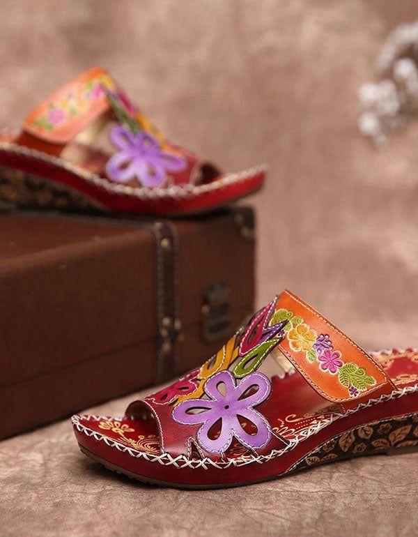 Tongs Retro Ethnic Handmade Chaussons 36-42