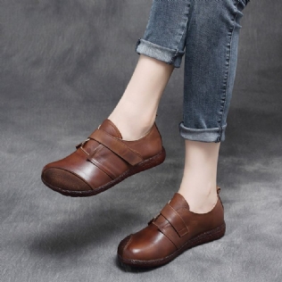 Automne Retro Leather Casual Flat Chaussures Pour Femmes | Chaussures Cadeaux