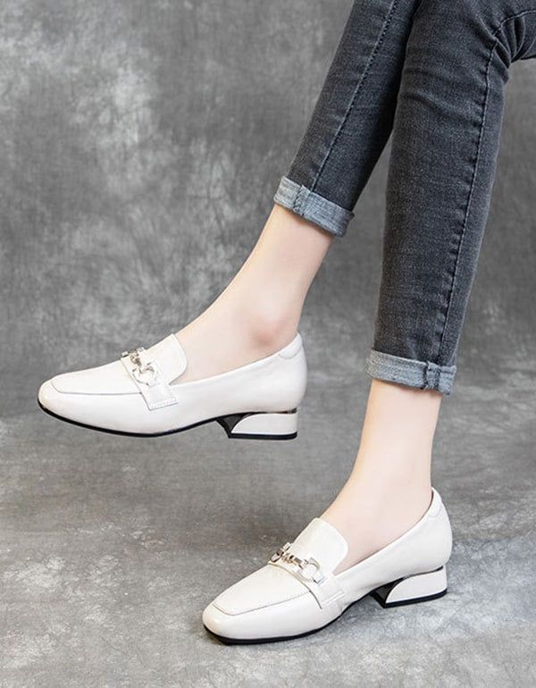 Chaussures Pour Femmes En Cuir Rétro Confortables De Printemps