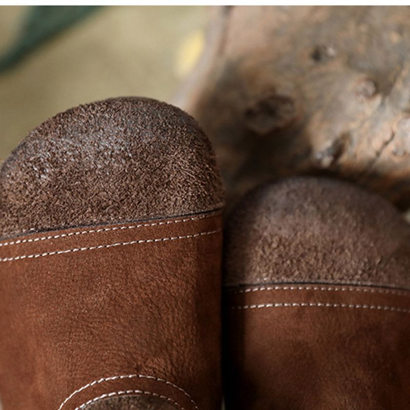 Chaussures Pour Femmes Rétro À Semelle Souple En Cuir De Vachette