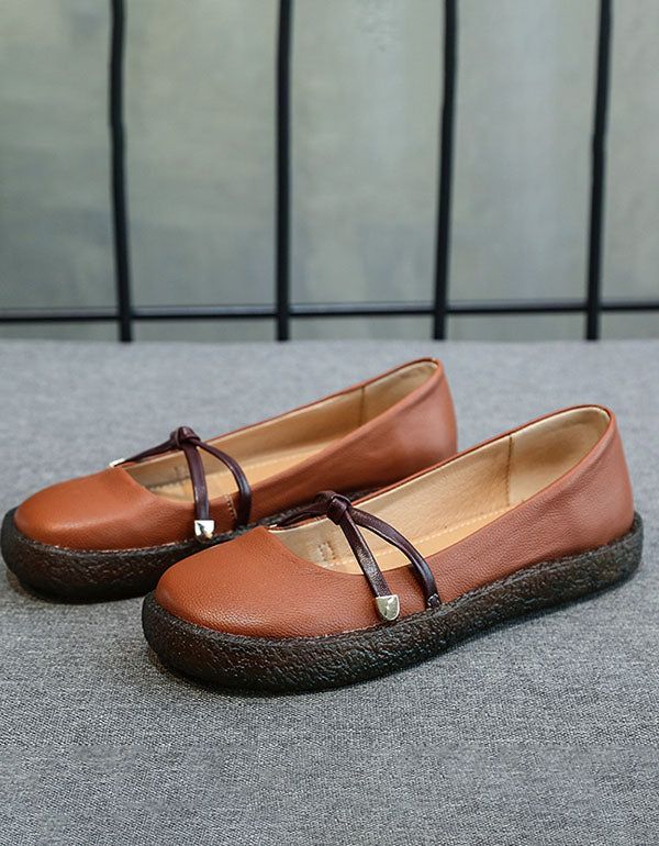 Chaussures D'infirmière En Cuir Soft Bottom Casual Flats